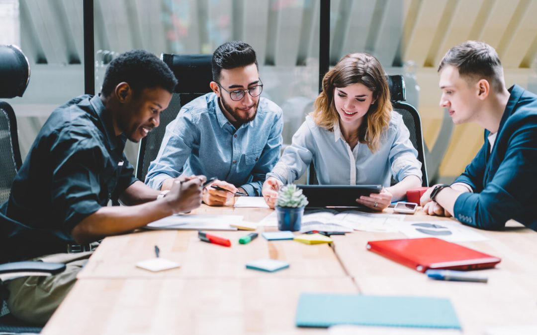 A group of young individuals working together